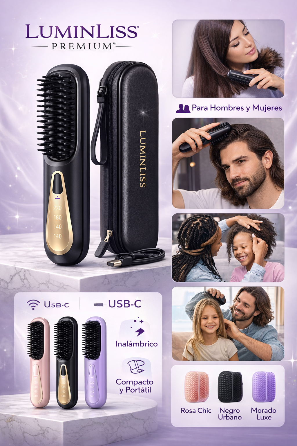 LUMINLISS PREMIUM™ — Cepillo Alisador Profesional