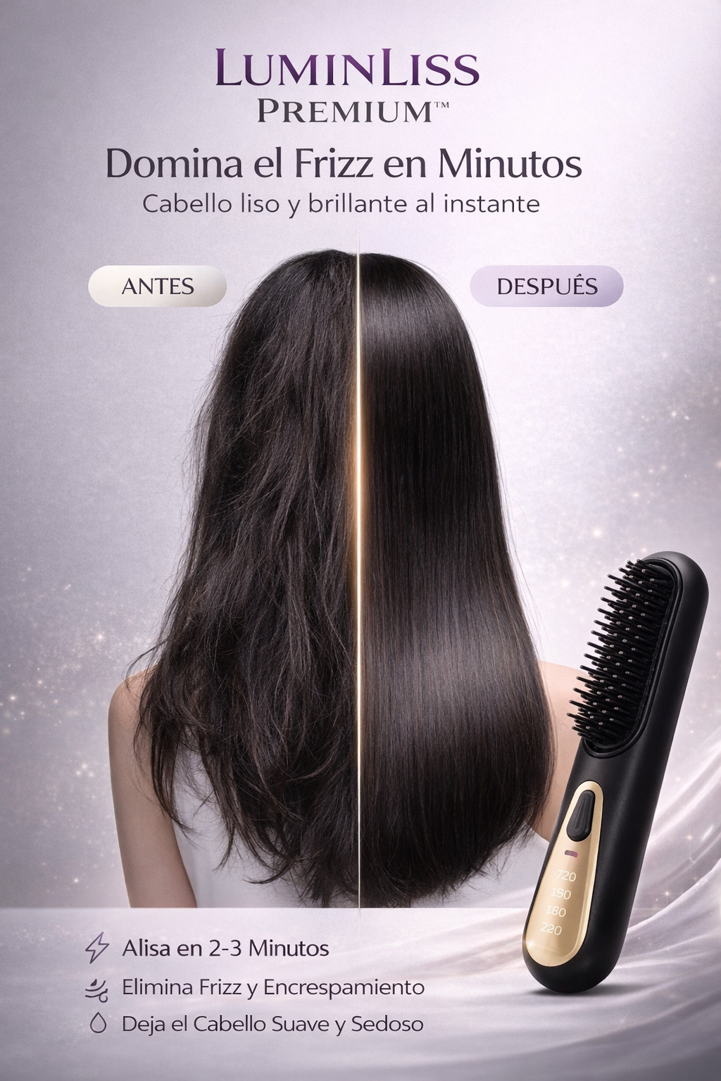 LUMINLISS PREMIUM™ — Cepillo Alisador Profesional