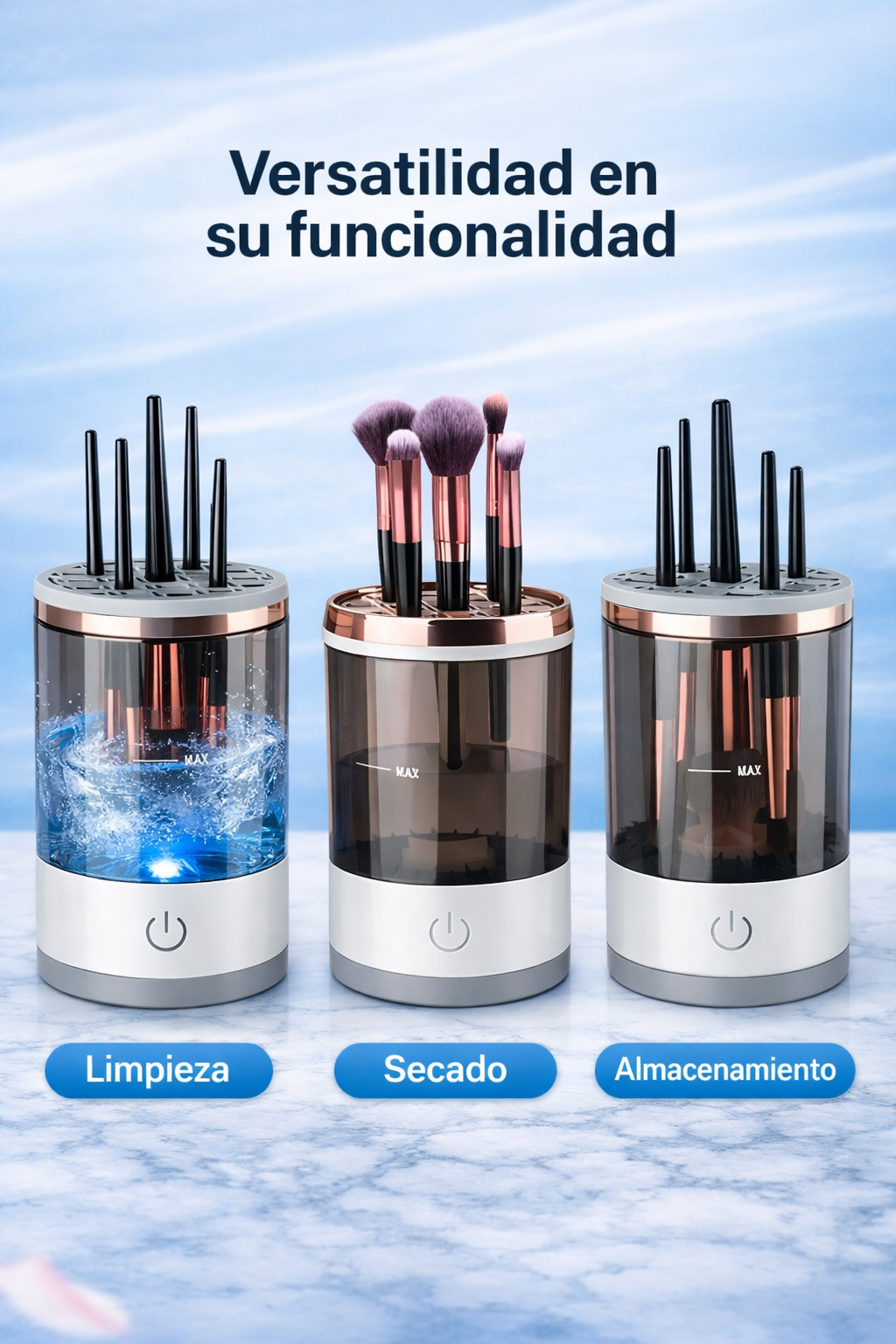 LIMPIADOR ELÉCTRICO DE BROCHAS DE MAQUILLAJE – LIMPIA Y SECA EN 10 SEGUNDOS | ENVÍO GRATIS