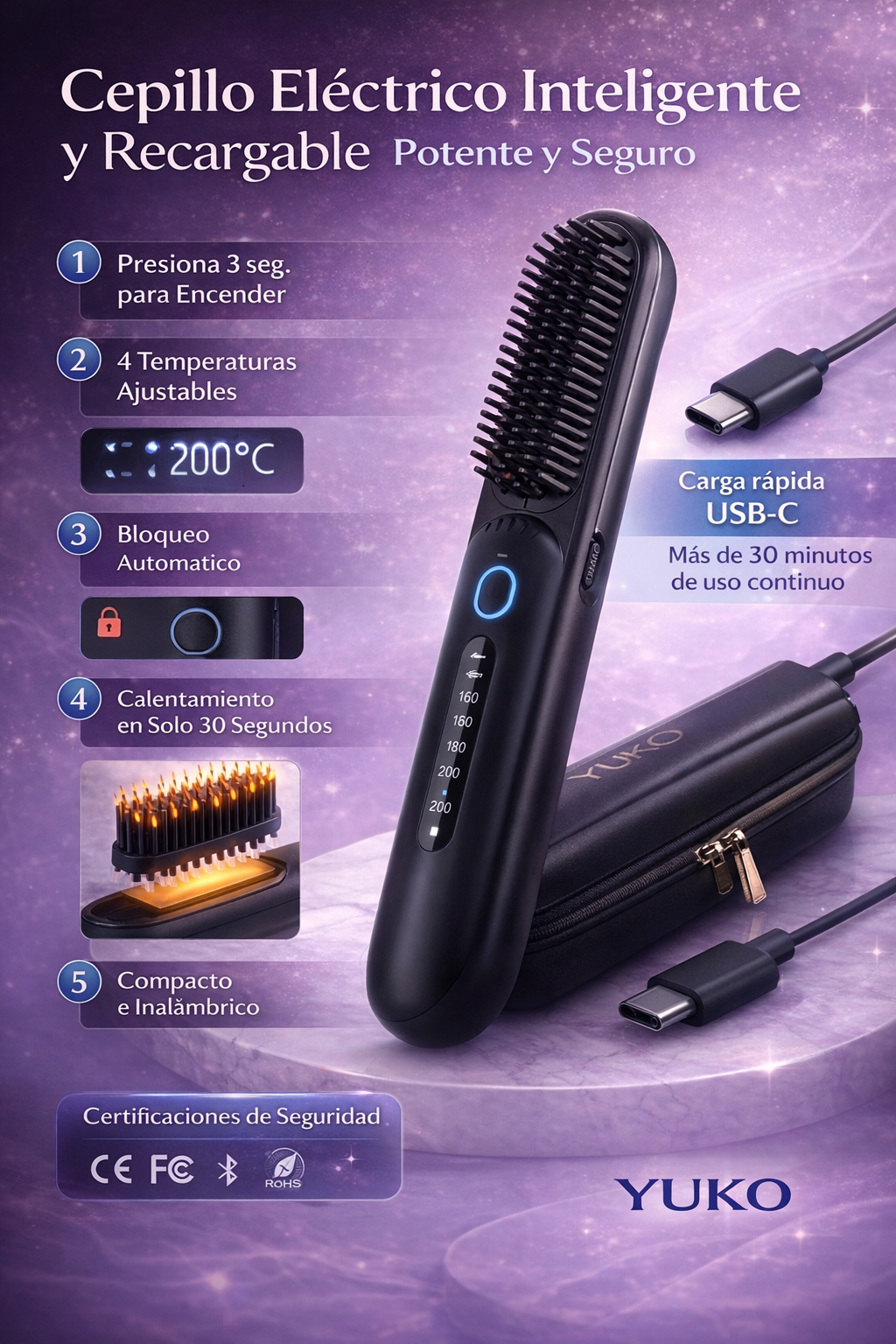 LUMINLISS PREMIUM™ — Cepillo Alisador Profesional