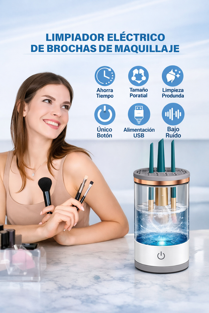 LIMPIADOR ELÉCTRICO DE BROCHAS DE MAQUILLAJE – LIMPIA Y SECA EN 10 SEGUNDOS | ENVÍO GRATIS