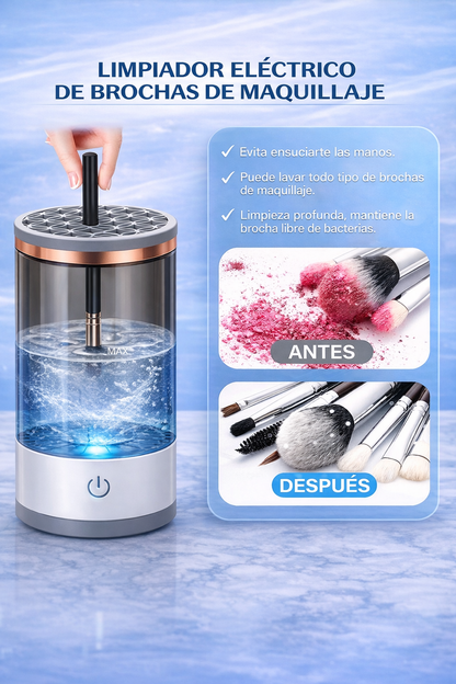 LIMPIADOR ELÉCTRICO DE BROCHAS DE MAQUILLAJE – LIMPIA Y SECA EN 10 SEGUNDOS | ENVÍO GRATIS