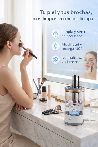 LIMPIADOR ELÉCTRICO DE BROCHAS DE MAQUILLAJE – LIMPIA Y SECA EN 10 SEGUNDOS | ENVÍO GRATIS