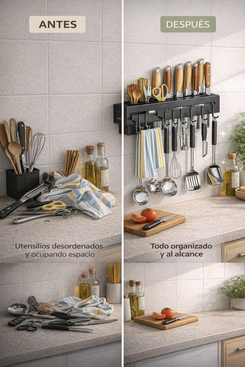 Organizador de Cocina de Pared | Rack Multifuncional